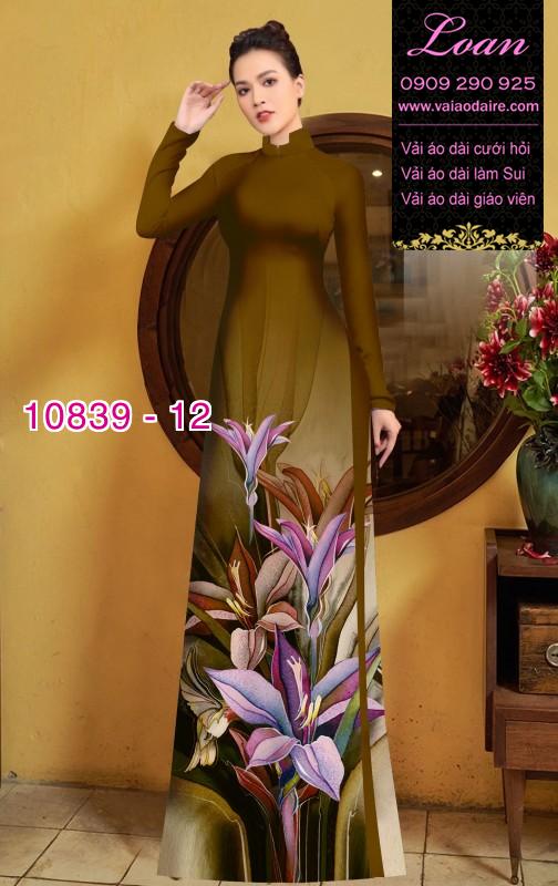 Vải áo dài hoa 3D