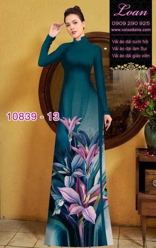 Vải áo dài hoa 3D