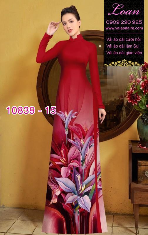 Vải áo dài hoa 3D