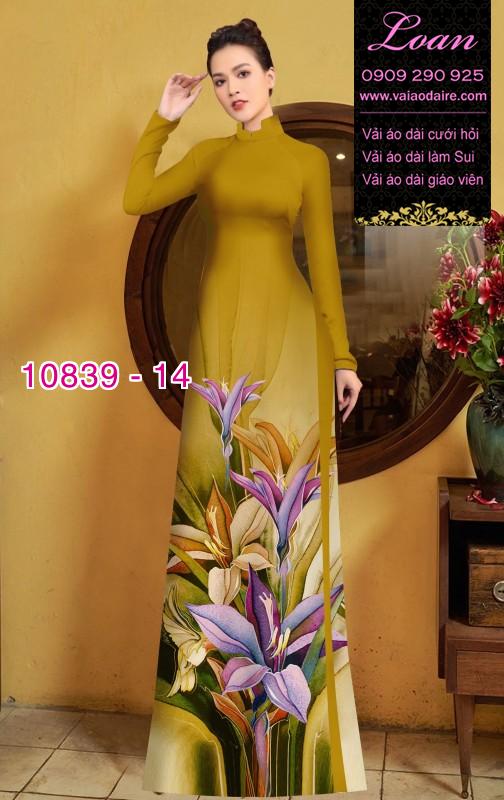 Vải áo dài hoa 3D