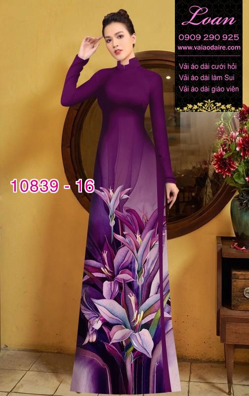 Vải áo dài hoa 3D