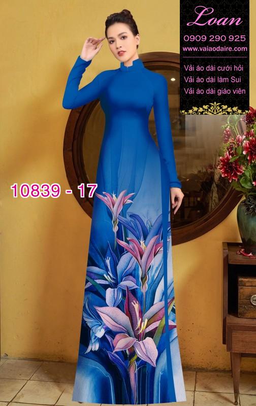Vải áo dài hoa 3D
