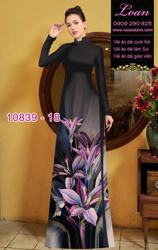 Vải áo dài hoa 3D