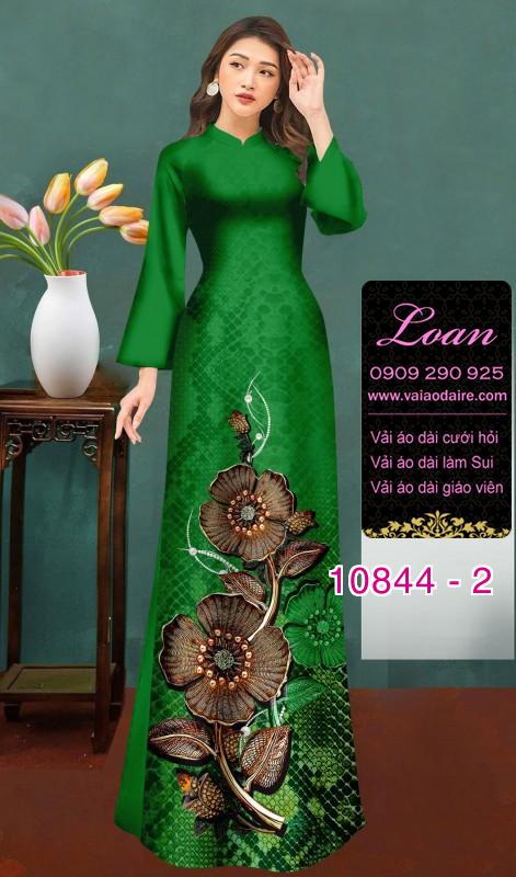 Vải áo dài hoa 3D