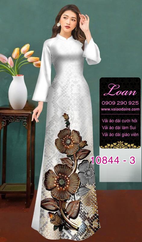 Vải áo dài hoa 3D