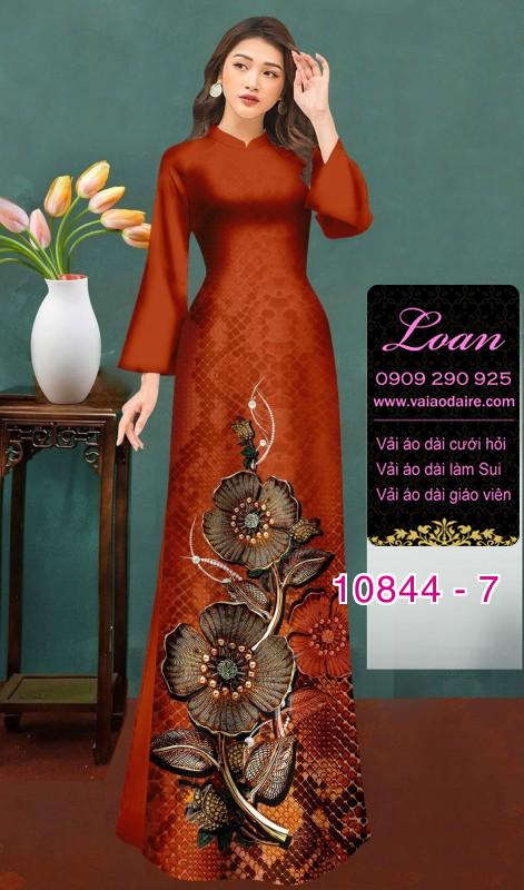 Vải áo dài hoa 3D