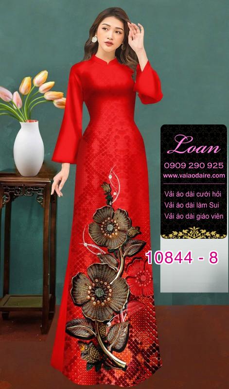 Vải áo dài hoa 3D