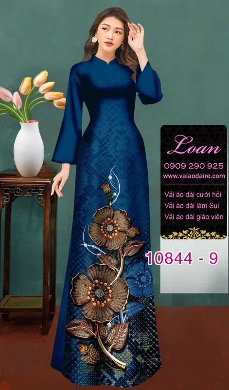 Vải áo dài hoa 3D