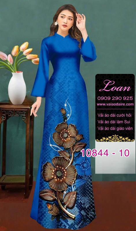 Vải áo dài hoa 3D