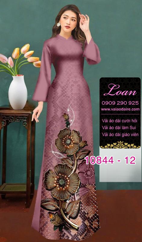 Vải áo dài hoa 3D