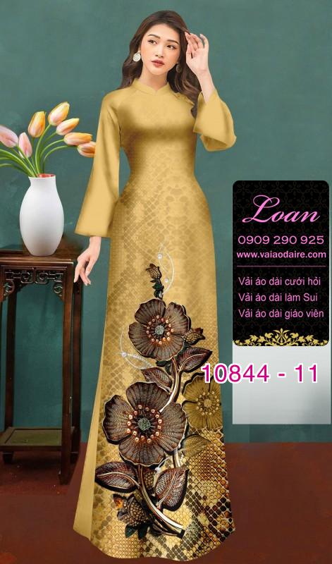 Vải áo dài hoa 3D