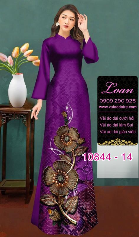 Vải áo dài hoa 3D
