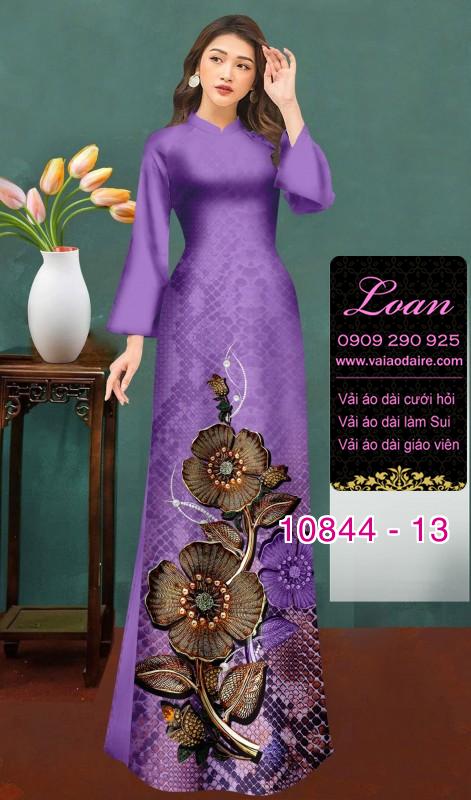 Vải áo dài hoa 3D