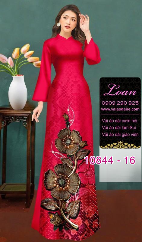 Vải áo dài hoa 3D