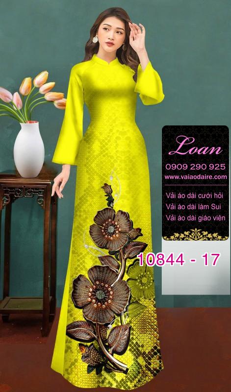 Vải áo dài hoa 3D