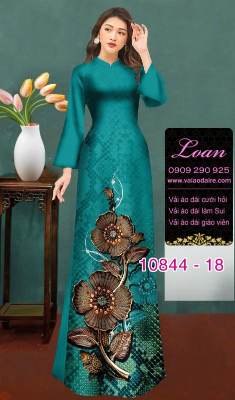 Vải áo dài hoa 3D