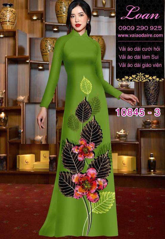 Vải áo dài hoa 3D