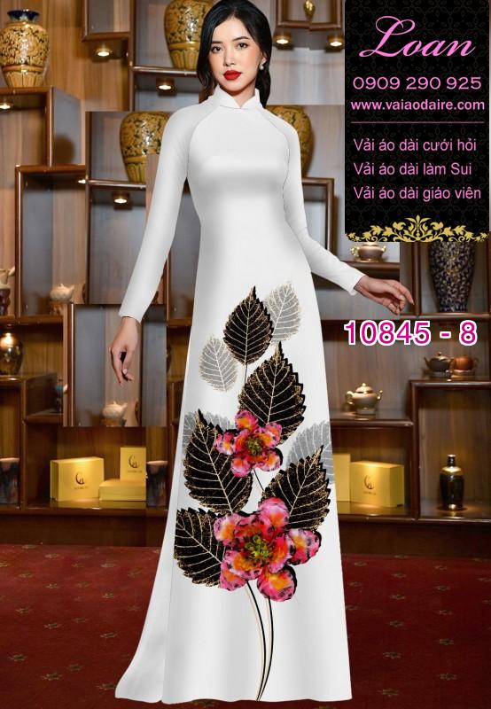 Vải áo dài hoa 3D