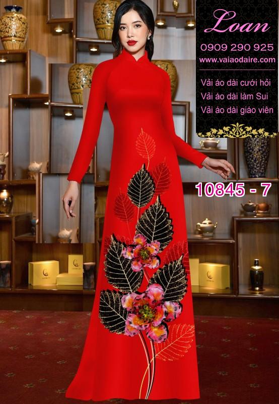 Vải áo dài hoa 3D
