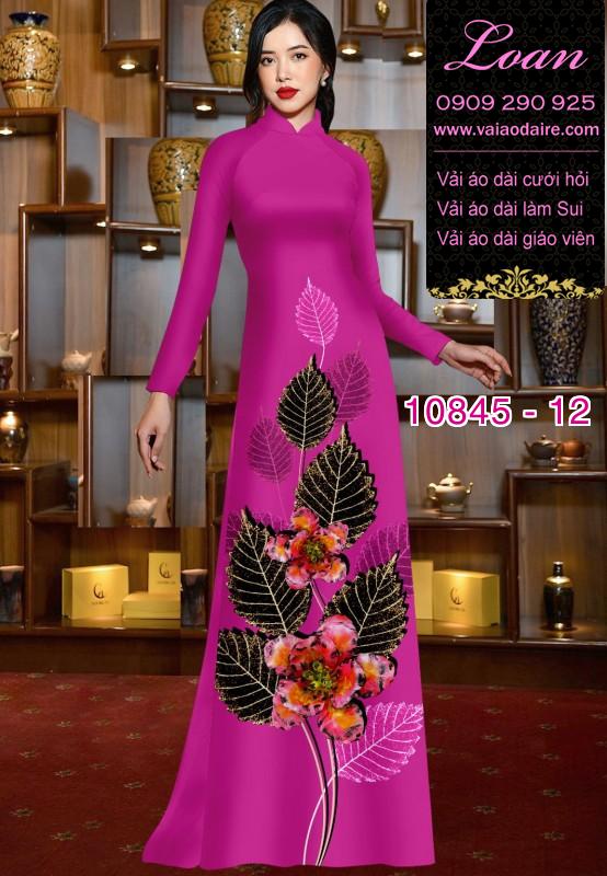 Vải áo dài hoa 3D