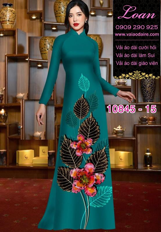 Vải áo dài hoa 3D