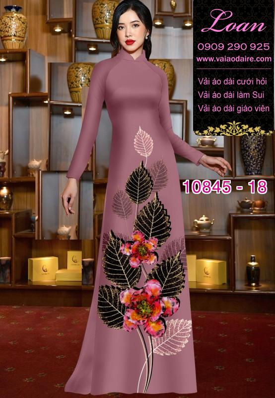 Vải áo dài hoa 3D