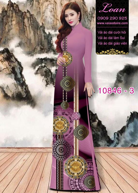 Vải áo dài hoa 3D