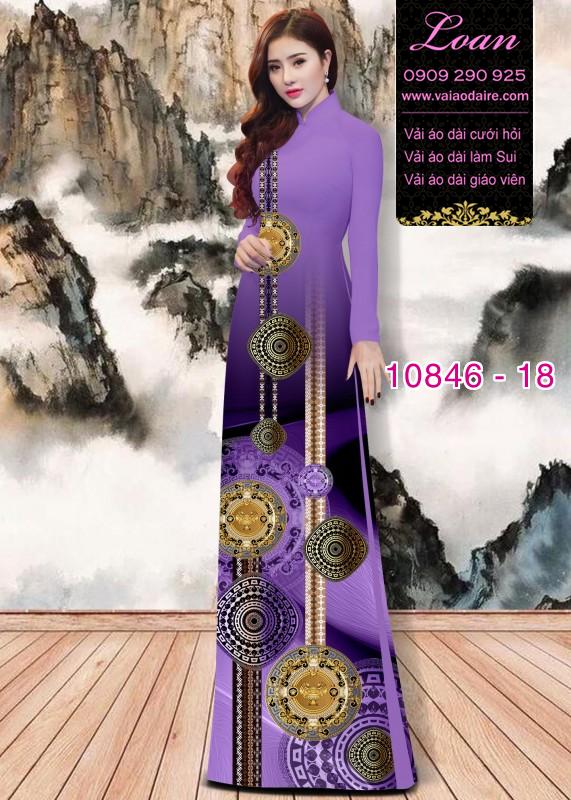 Vải áo dài hoa 3D
