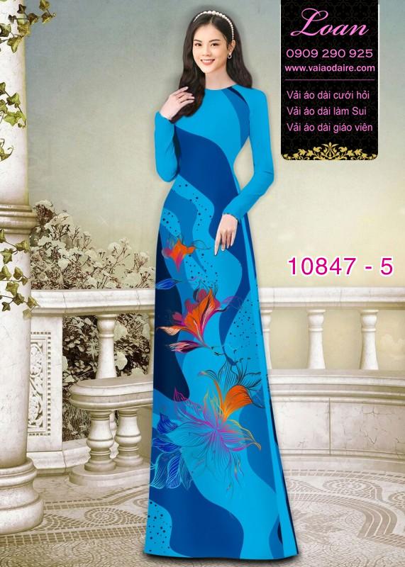 Vải áo dài hoa 3D