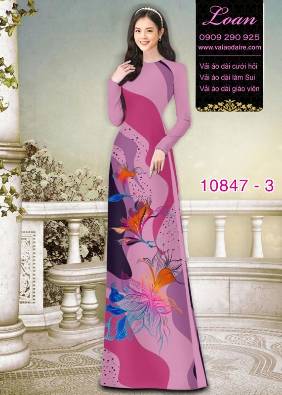 Vải áo dài hoa 3D