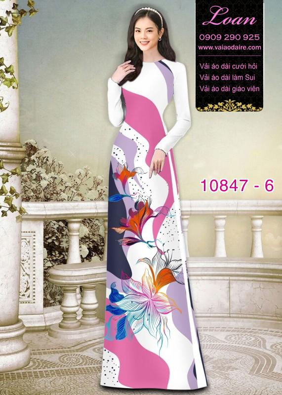 Vải áo dài hoa 3D