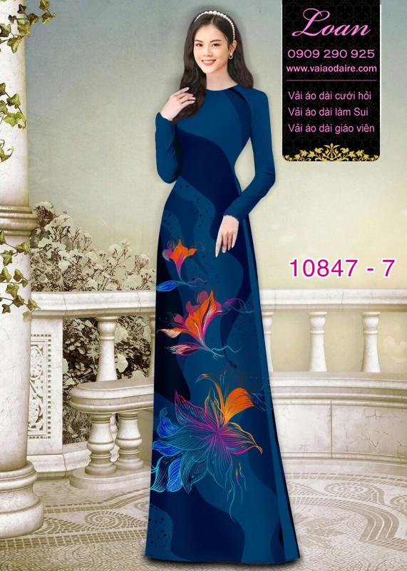 Vải áo dài hoa 3D