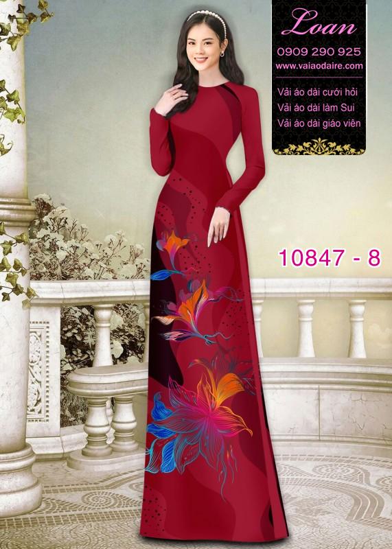 Vải áo dài hoa 3D