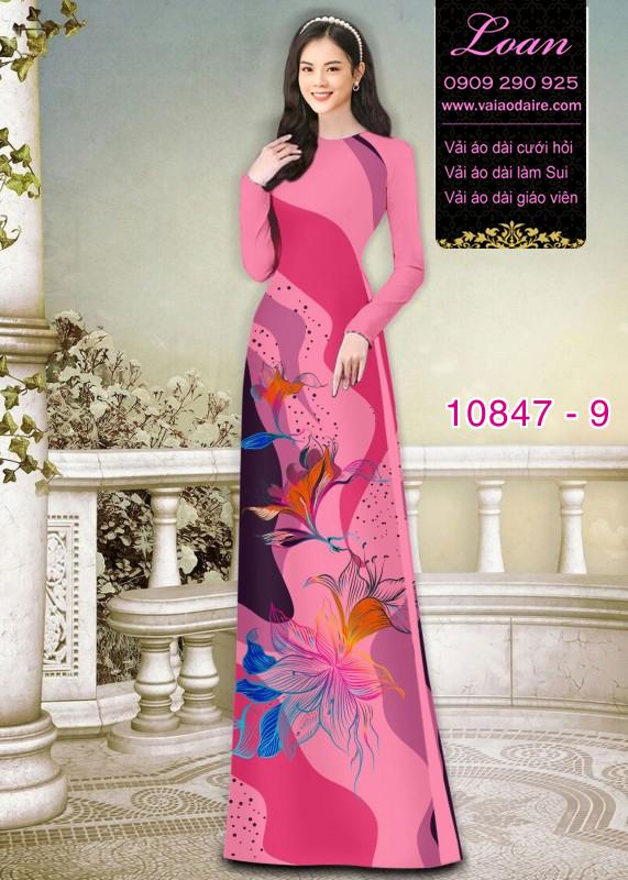 Vải áo dài hoa 3D