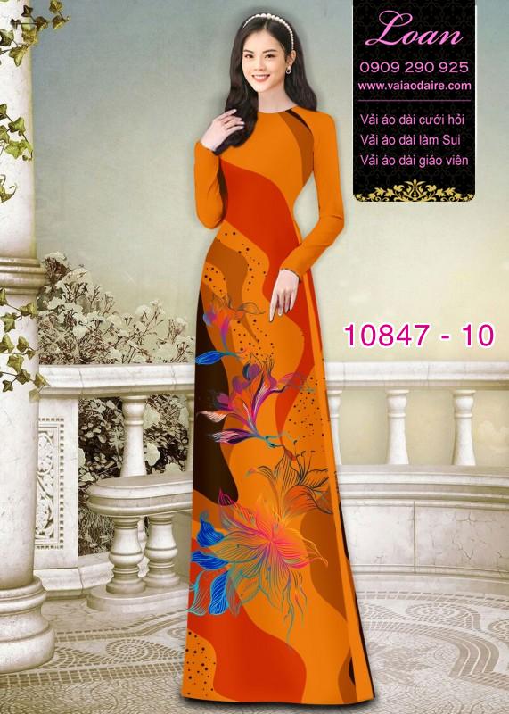 Vải áo dài hoa 3D