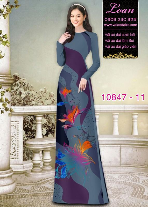 Vải áo dài hoa 3D