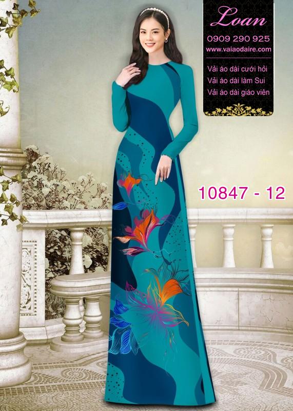 Vải áo dài hoa 3D