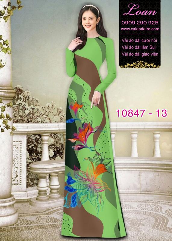 Vải áo dài hoa 3D