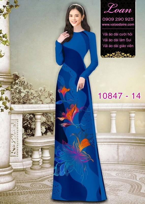 Vải áo dài hoa 3D