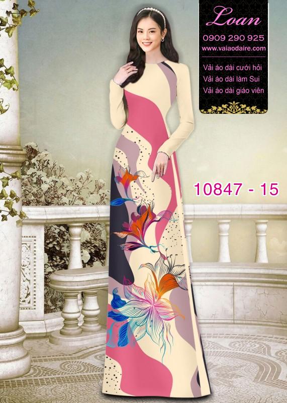 Vải áo dài hoa 3D