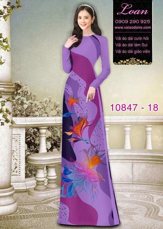 Vải áo dài hoa 3D