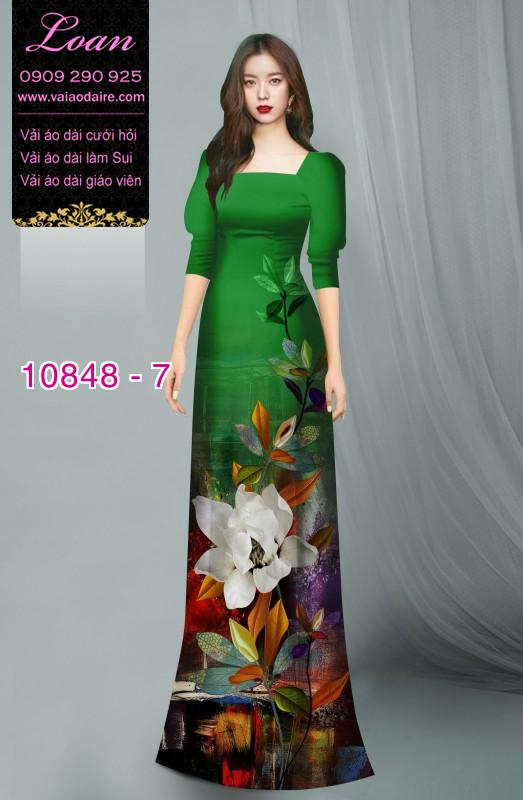Vải áo dài hoa 3D