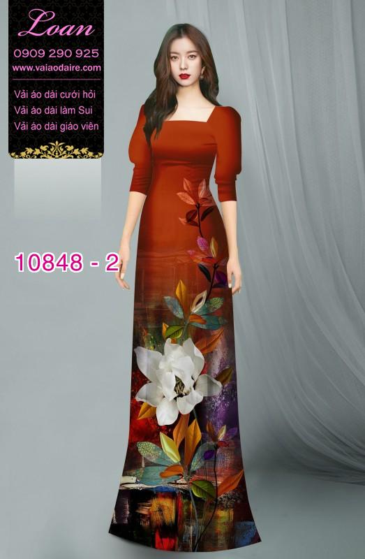 Vải áo dài hoa 3D