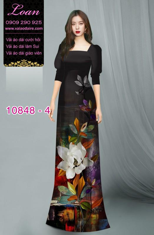 Vải áo dài hoa 3D