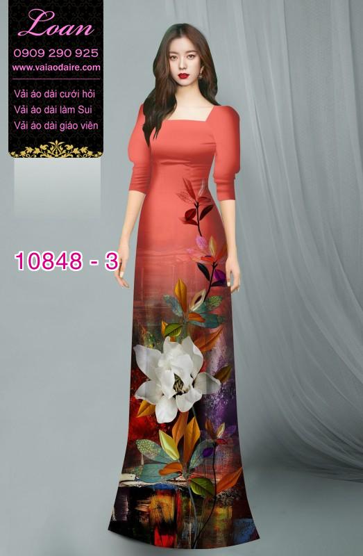 Vải áo dài hoa 3D