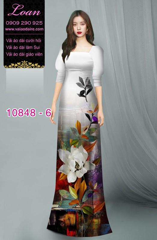 Vải áo dài hoa 3D