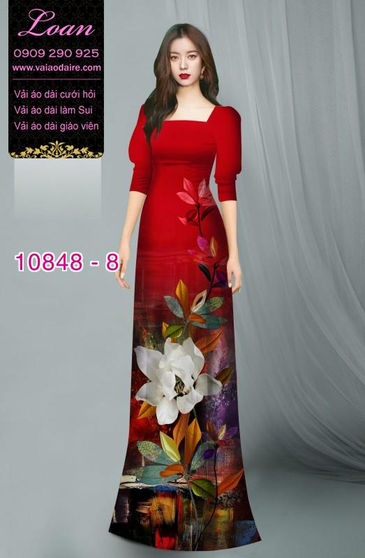 Vải áo dài hoa 3D