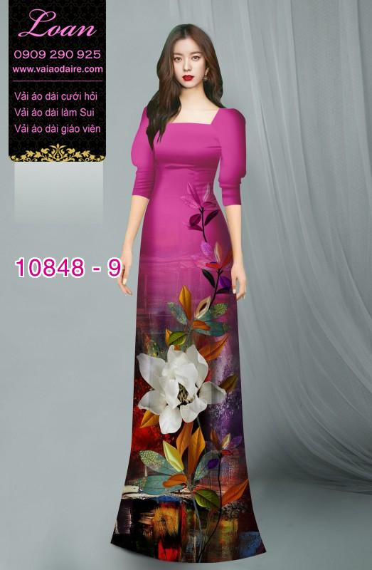 Vải áo dài hoa 3D