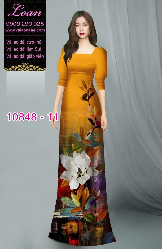Vải áo dài hoa 3D