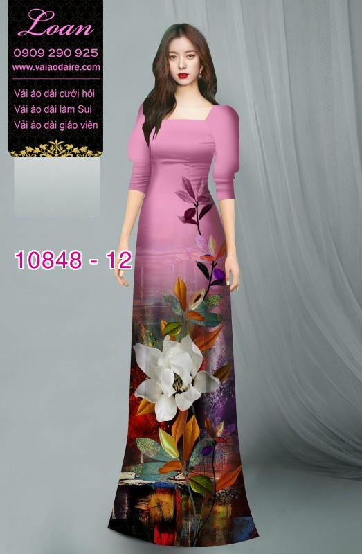 Vải áo dài hoa 3D
